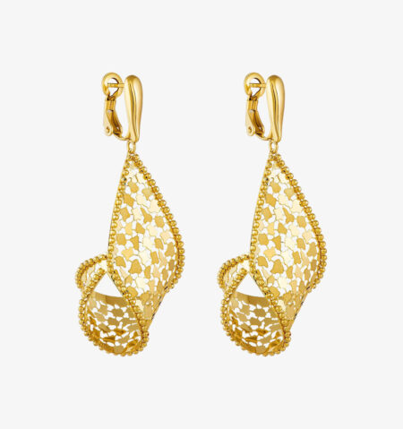 Crystal Accent Gold Hoops