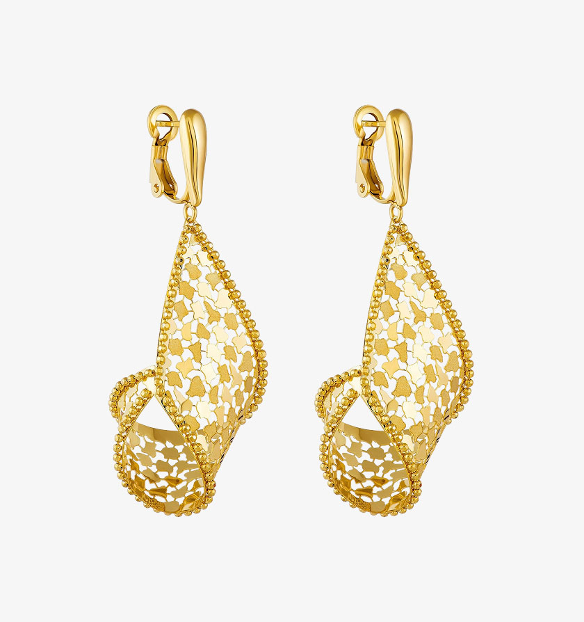 Crystal Accent Gold Hoops