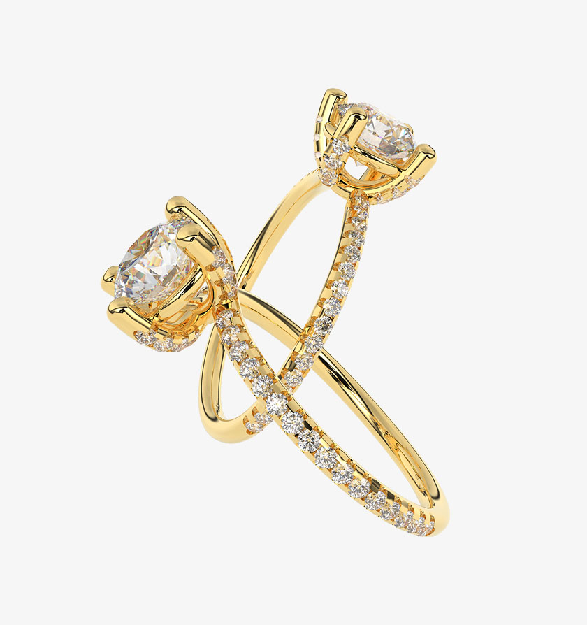 Diamond and White Topaz Ring Sets